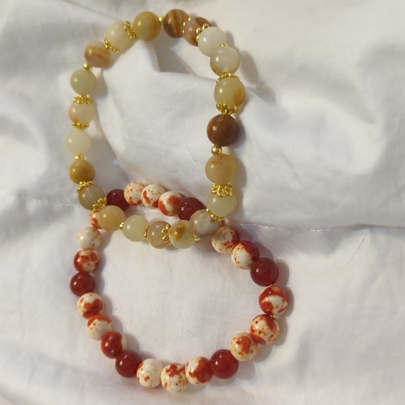 NATURAL STONE - Stretch Bracelets 7" Set - Picture 1 of 1